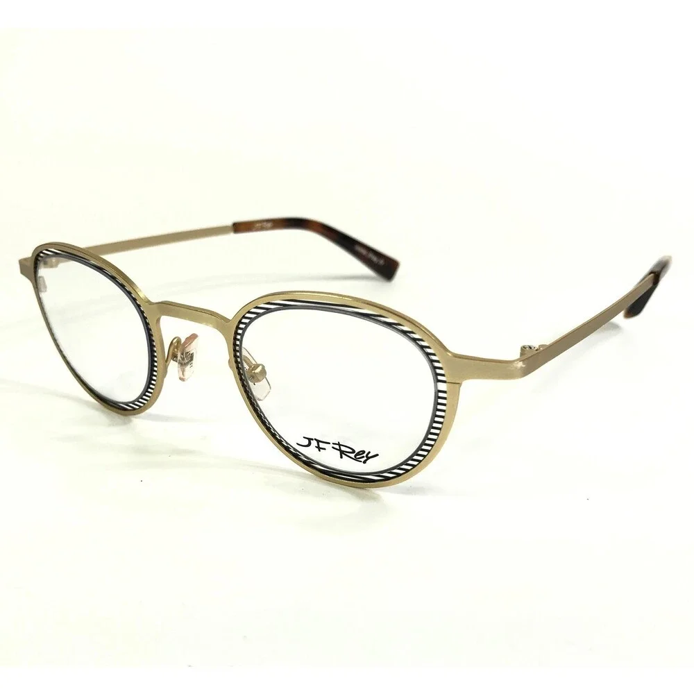 JF Rey Eyeglasses Frames JF2704 5505 Gold Gunmetal Matte Round 46-21-146